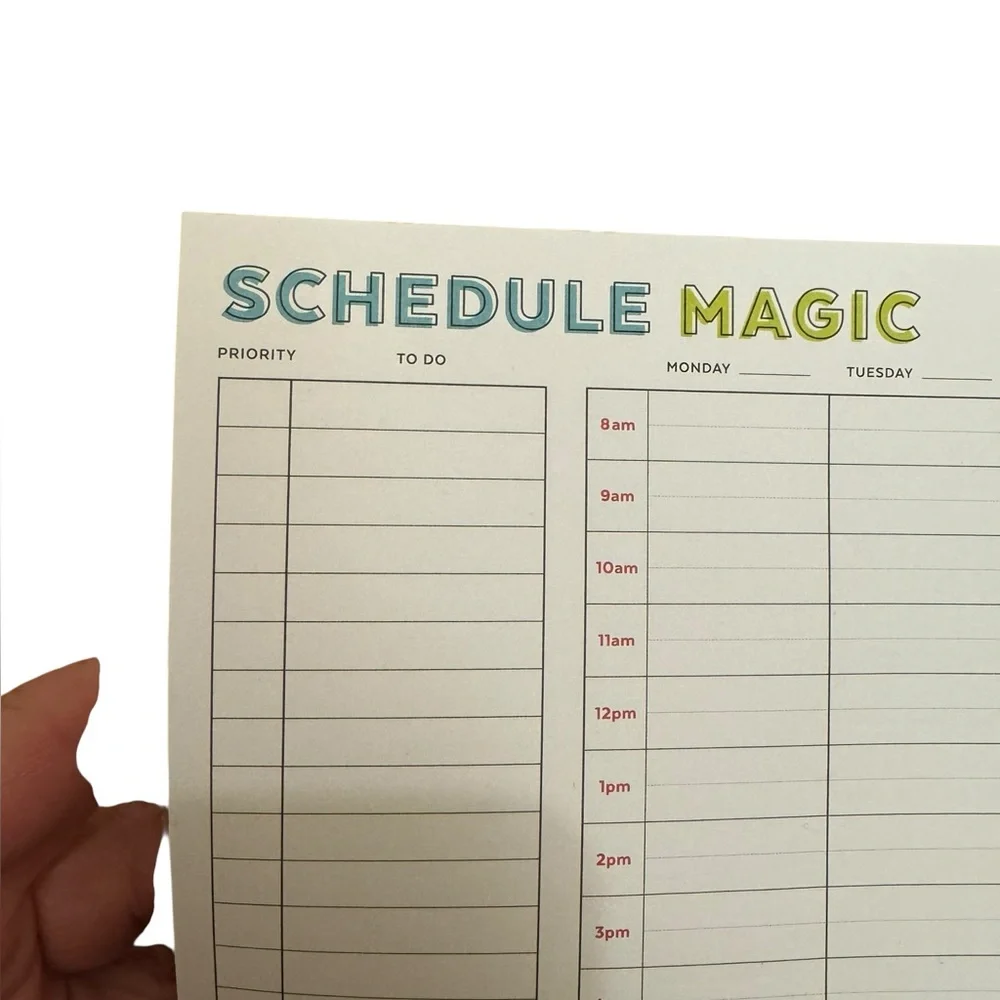 Schedule Magic Time Blocking Planner (Weekly). EUC - only a page or two missing.